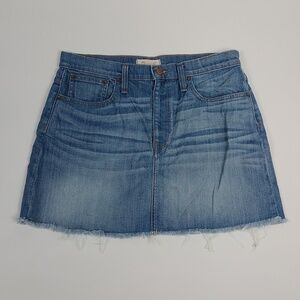 Madewell McCarren Raw Frayed Hem Denim Mini Skirt